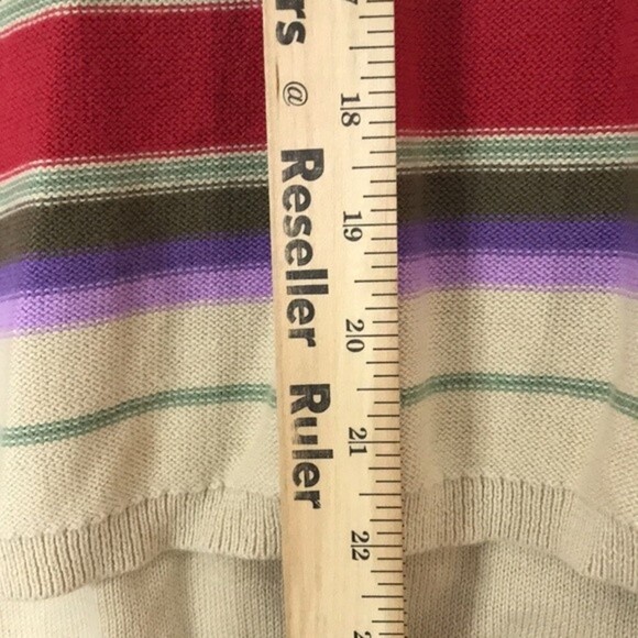 Chaps basketweave stitch lace up cotton top size medium - Picture 9 of 12